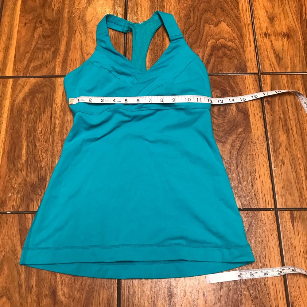 Lululemon Deep Breath Tank Top" Turquoise-Size 4 Good Condition - Picture 10 of 11